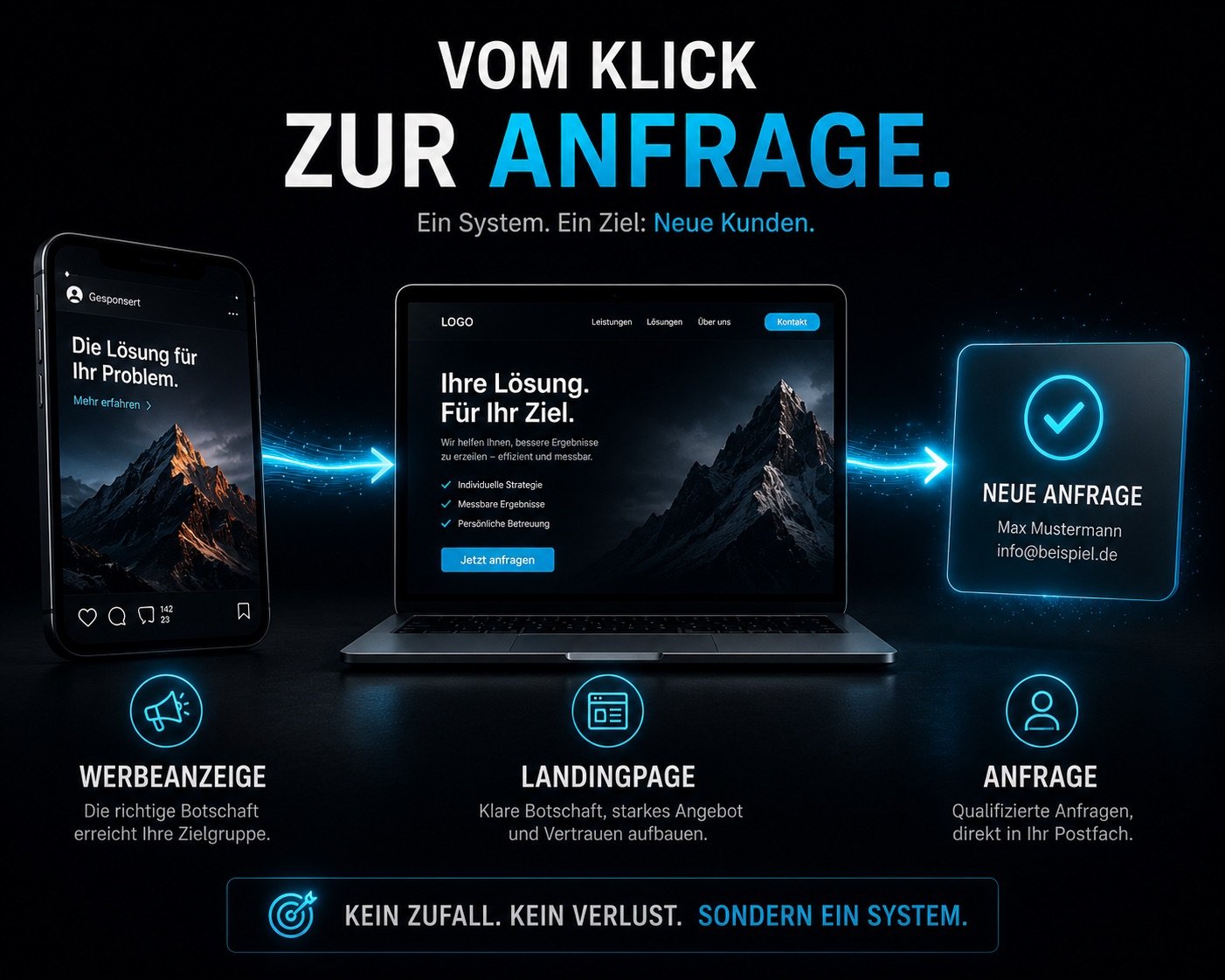 Werbeanzeige → Landingpage → Neue Anfrage – das funktionierende Gesamtsystem